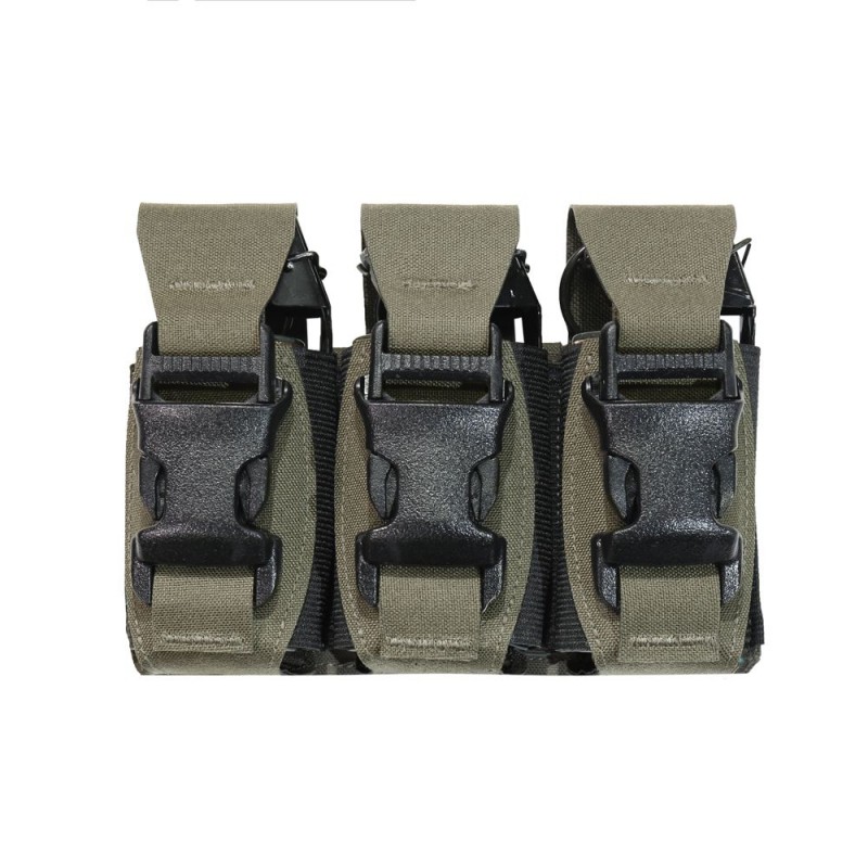 Laser Cut Triple 40mm Flash Bang Pouch - Ranger Green - Warrior Assault System